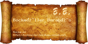 Bockmüller Barabás névjegykártya